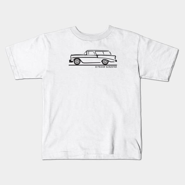 1955 Chevrolet Nomad Bel Air Kids T-Shirt by PauHanaDesign